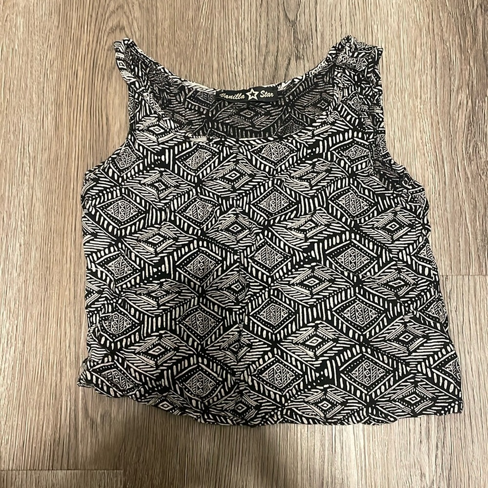 Vanilla Star Black and White Patterned Top